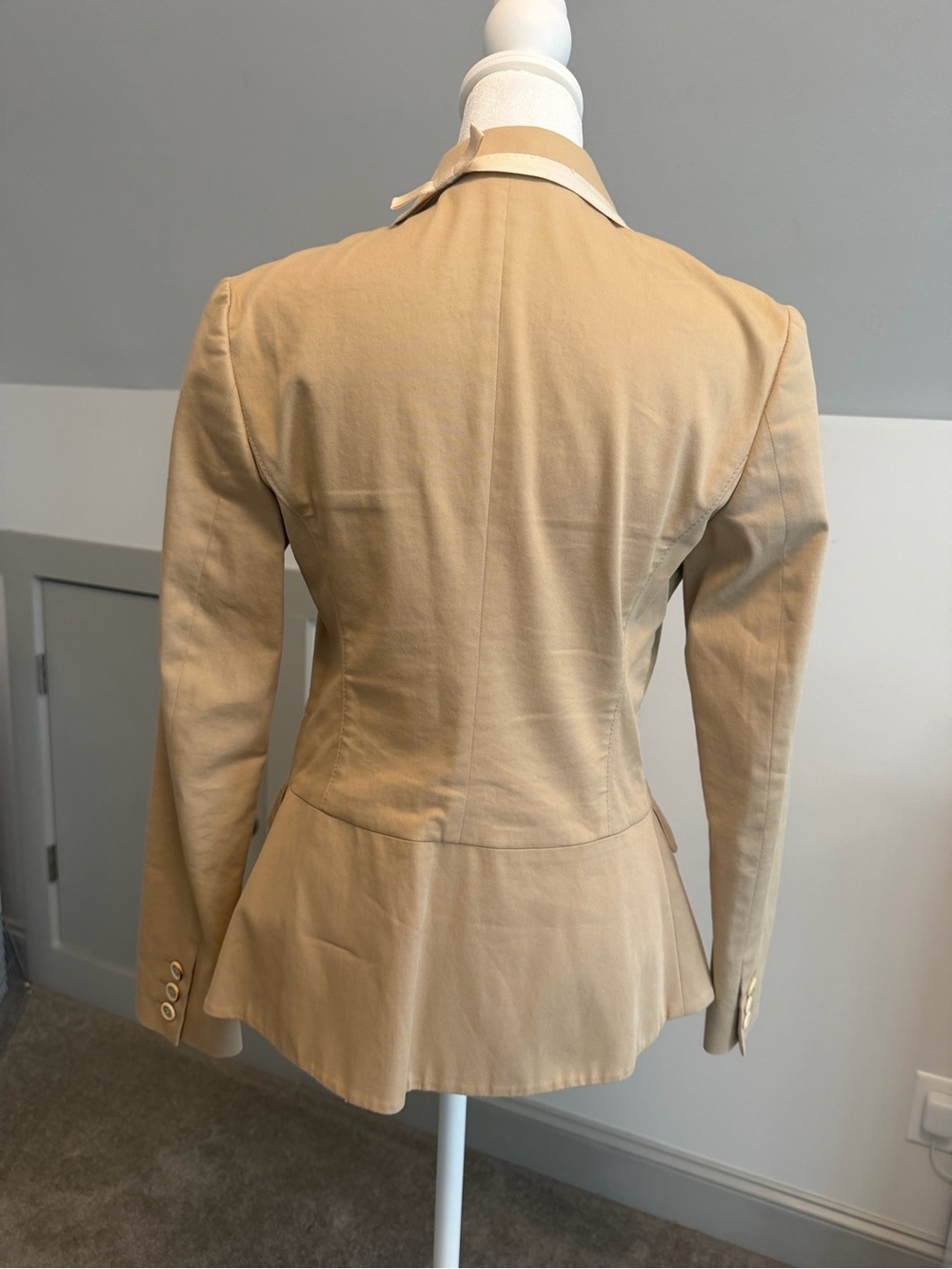 PRADA Vintage 2007 Beige Cotton Deconstructed Ribbon Trim Jacket US 2 - Picture 2 of 9